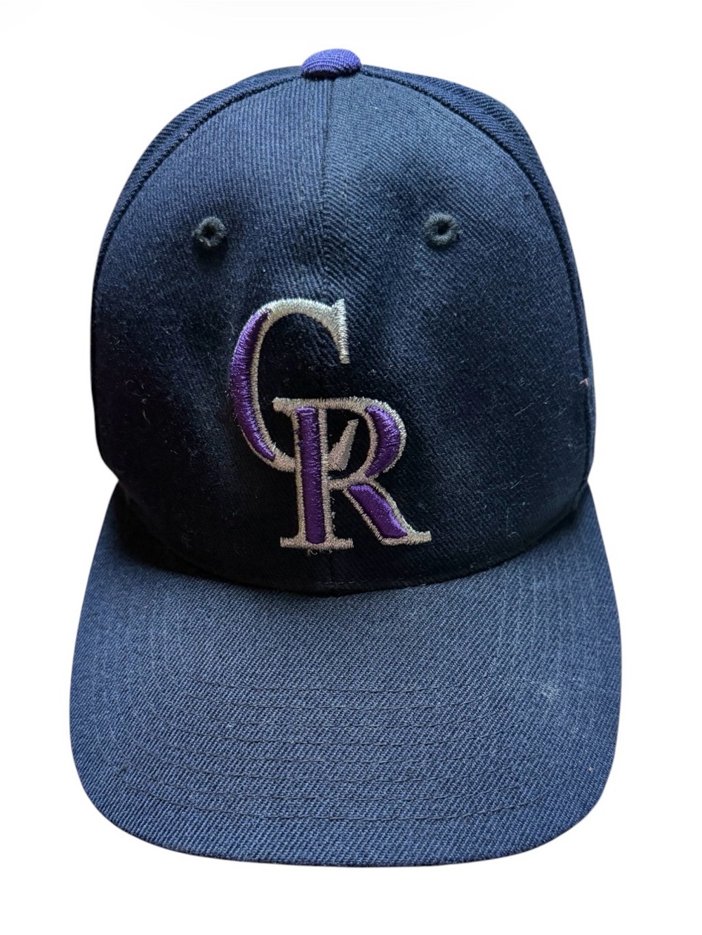 Vintage Colorado Rockies Baseball Cap Adjustable Wool Blend Purple Silver CR MLB